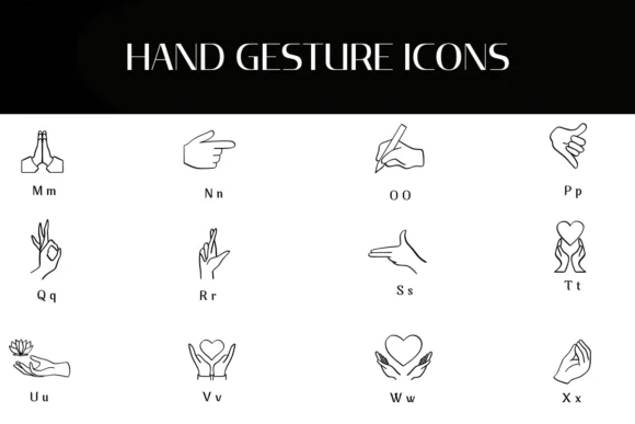 Hand Gesture Icons by Heartcraft Atelier — Dingbats Font — thumbnail 3
