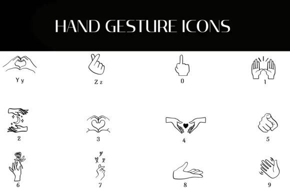 Hand Gesture Icons by Heartcraft Atelier — Dingbats Font — thumbnail 4