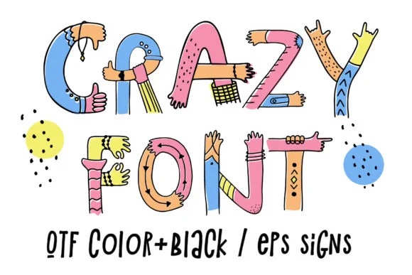 Hands Up Crazy by Acharmshop — Color Fonts Font — thumbnail 2
