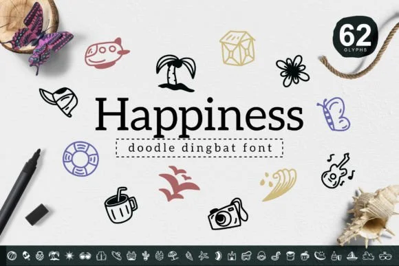 Happiness by YandiDesigns — Dingbats Font