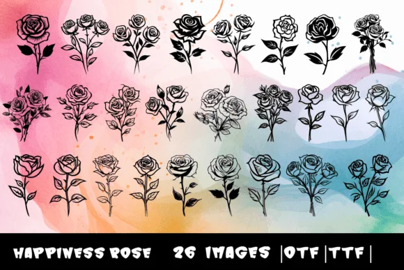 Happiness Rose by MOMAT THIRTYONE — Dingbats Font