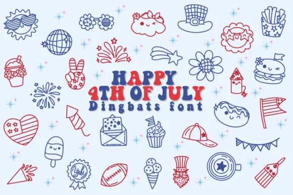 Happy 4th of July by Chonada — Dingbats Font