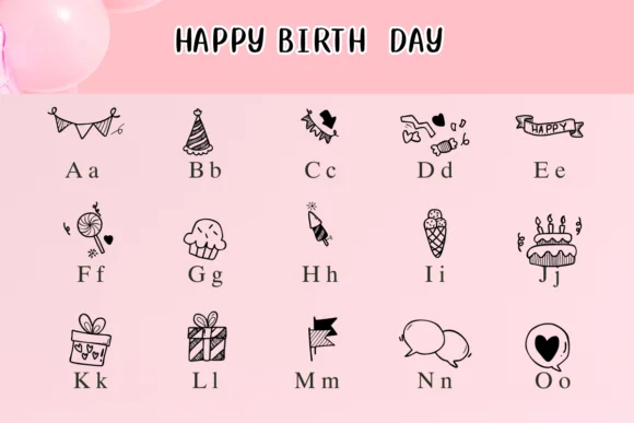 Happy Birthday by Nongyao — Dingbats Font — thumbnail 2