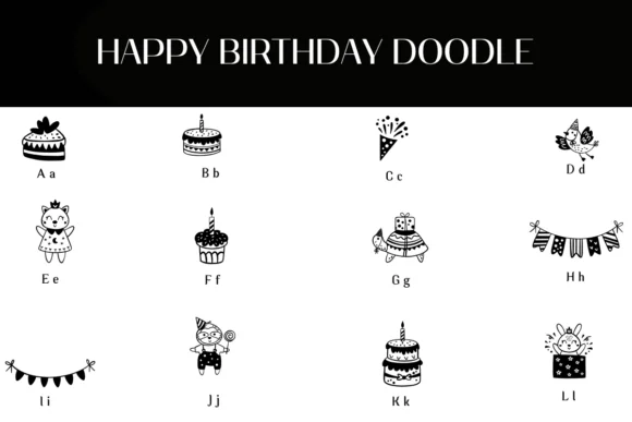 Happy Birthday Doodle by Heartcraft Atelier — Dingbats Font — thumbnail 2