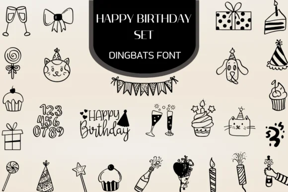 Happy Birthday Set by Heartcraft Atelier — Dingbats Font