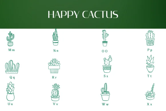 Happy Cactus by Heartcraft Atelier — Dingbats Font — thumbnail 3