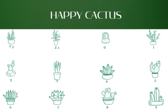 Happy Cactus by Heartcraft Atelier — Dingbats Font — thumbnail 4