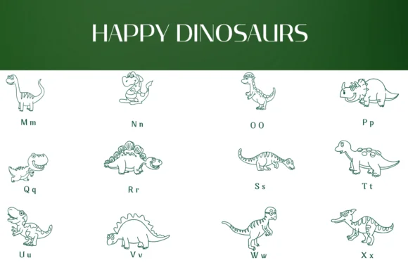 Happy Dinosaurs by Heartcraft Atelier — Dingbats Font — thumbnail 3