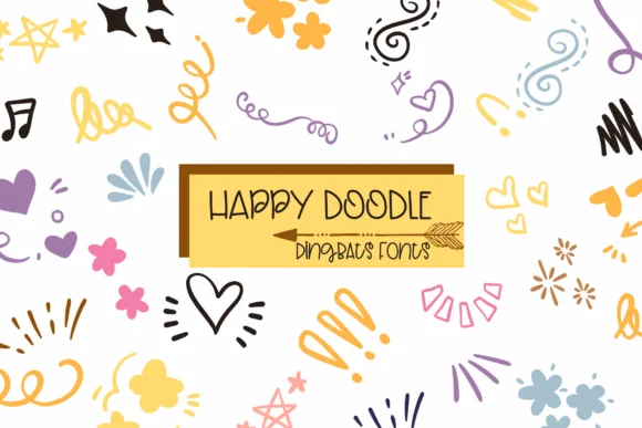 Happy Doodle by Sirinart — Dingbats Font
