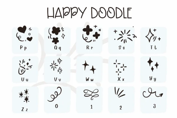 Happy Doodle by Sirinart — Dingbats Font — thumbnail 3