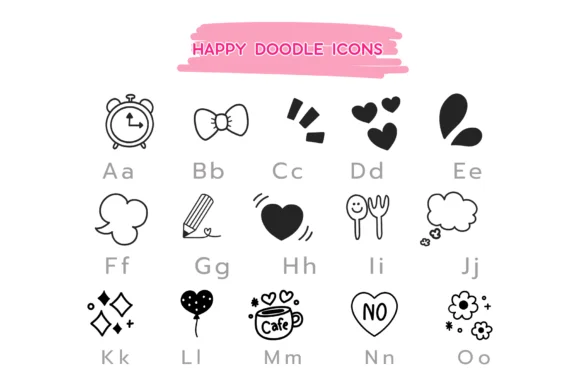 Happy Doodle Icons by Pui Art — Dingbats Font — thumbnail 7