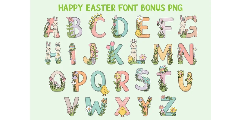 Happy Easter Font by TINY GRAPHIX — Display Font — thumbnail 3