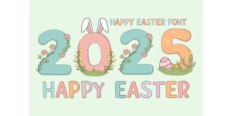 Happy Easter Font by TINY GRAPHIX — Display Font — thumbnail 7