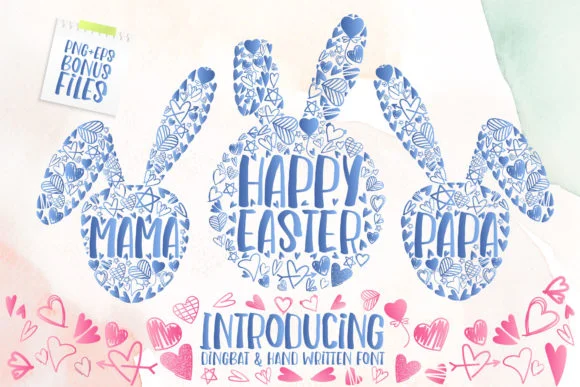 Happy Easter Papa Mama by Nobu Collections — Dingbats Font