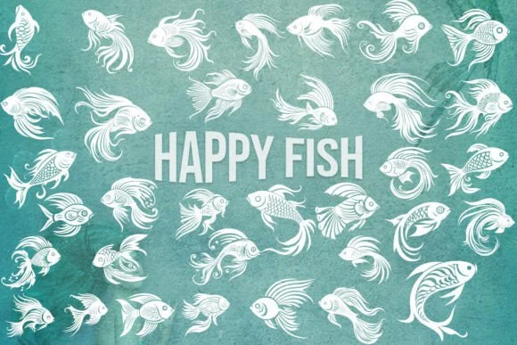 Happy Fish by MOMAT THIRTYONE β Dingbats Font