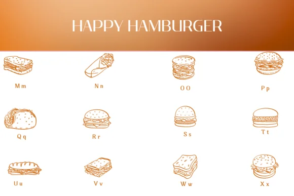 Happy Hamburger by Heartcraft Atelier — Dingbats Font — thumbnail 3