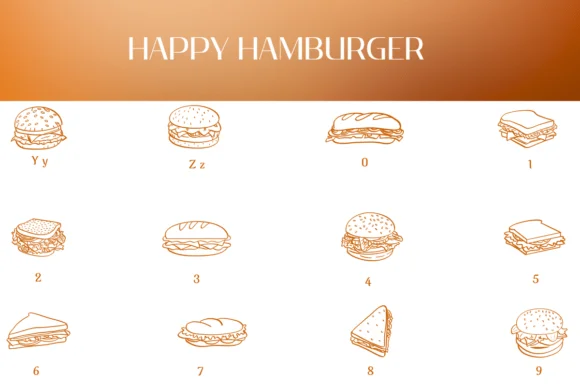 Happy Hamburger by Heartcraft Atelier — Dingbats Font — thumbnail 4