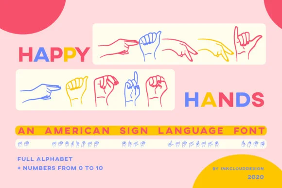 Happy Hands by Inkclouddesign — Dingbats Font