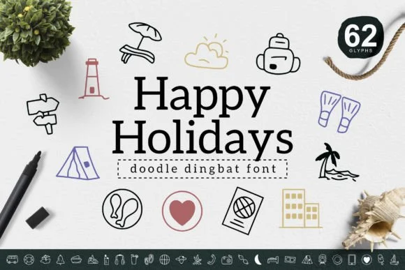 Happy Holidays by YandiDesigns — Dingbats Font