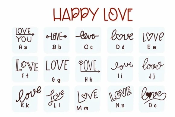 Happy Love by Sirinart — Dingbats Font — thumbnail 2