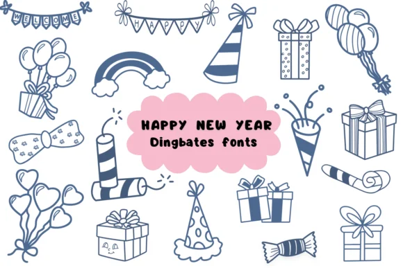 Happy New Year by Natchuta — Dingbats Font