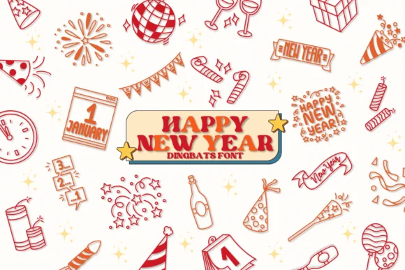Happy New Year by Chonada — Dingbats Font