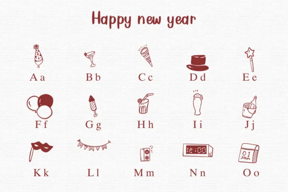 Happy New Year by Nongyao — Dingbats Font — thumbnail 2