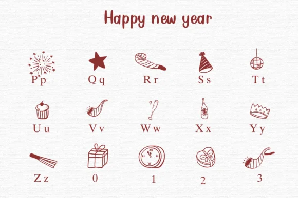 Happy New Year by Nongyao — Dingbats Font — thumbnail 3