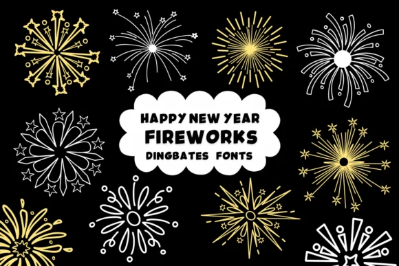 Happy New Year Fireworks by Natchuta — Dingbats Font