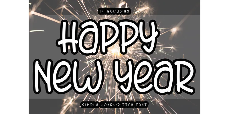 Happy New Year Font by pinkmeca — Sans Serif Font