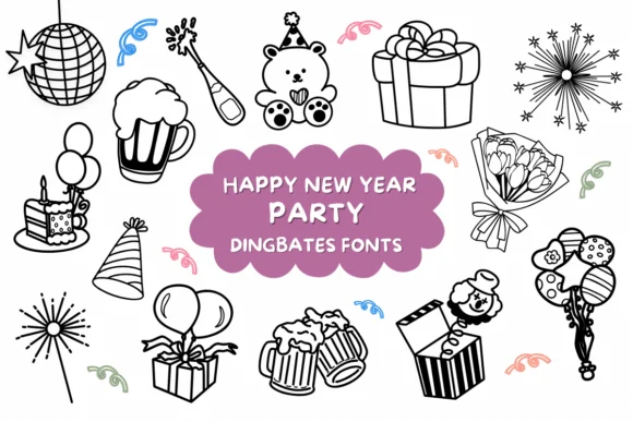 Happy New Year Party by Natchuta — Dingbats Font