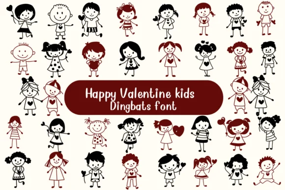 Happy Valentine Kids by Nongyao — Dingbats Font