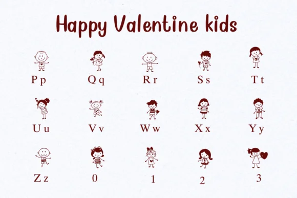 Happy Valentine Kids by Nongyao — Dingbats Font — thumbnail 3
