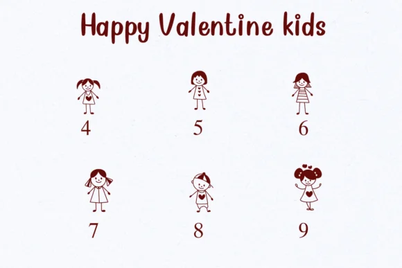 Happy Valentine Kids by Nongyao — Dingbats Font — thumbnail 4
