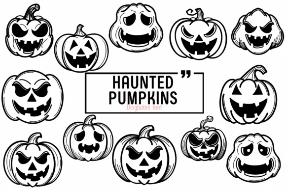 Haunted Pumpkins by Chada Art — Dingbats Font