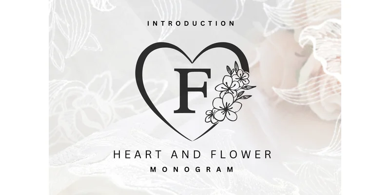 Heart and Flower Monogram Font by Pui Art by Pui Art — Decorative Font