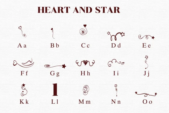 Heart and Star by Nongyao — Dingbats Font — thumbnail 2