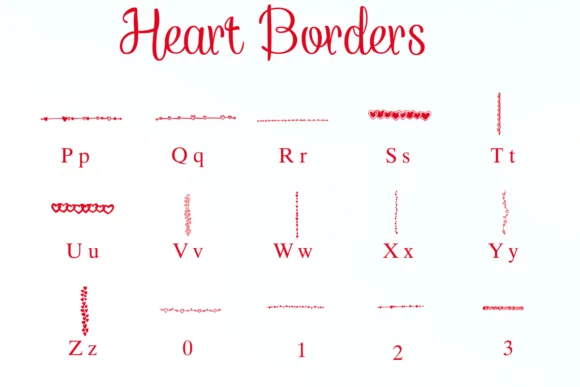 Heart Borders by Nongyao — Dingbats Font — thumbnail 3