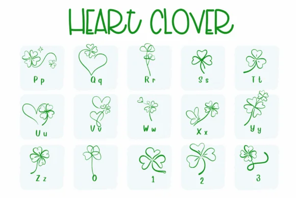 Heart Clover by Sirinart — Dingbats Font — thumbnail 3