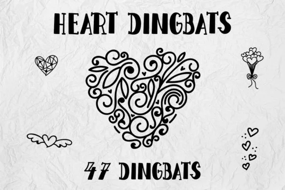 Heart Dingbats by Illustrator Guru — Dingbats Font