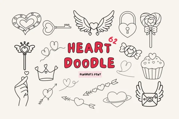 Heart Doodle by Babymimiart β Dingbats Font