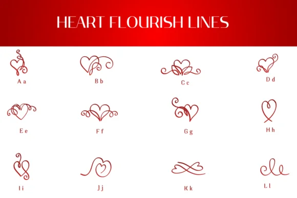 Heart Flourish Lines by Heartcraft Atelier — Dingbats Font — thumbnail 2