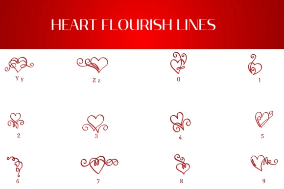 Heart Flourish Lines by Heartcraft Atelier — Dingbats Font — thumbnail 4