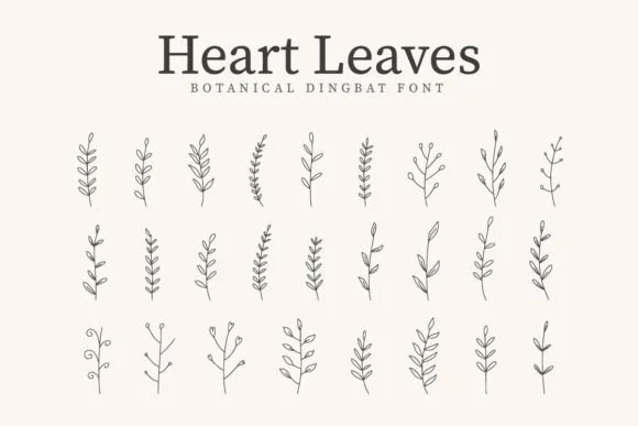 Heart Leaves by CraftedType Studio — Dingbats Font