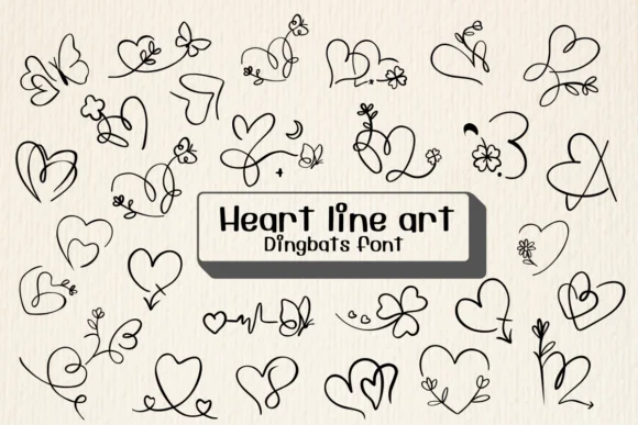 Heart Line Art by Ketsarin β Dingbats Font