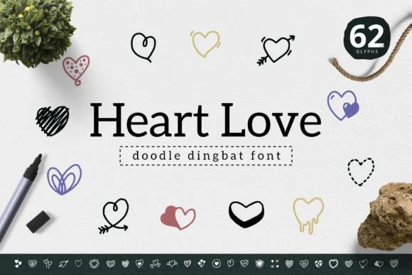 Heart Love by YandiDesigns — Dingbats Font
