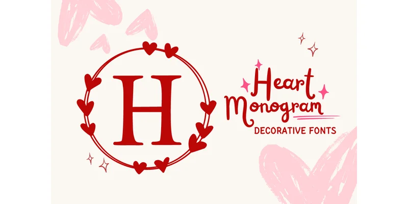 Heart Monogram Font by PraewDesigns by PraewDesigns — Decorative Font