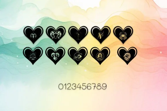 Heart of 12 Zodiac by MOMAT THIRTYONE — Dingbats Font — thumbnail 3
