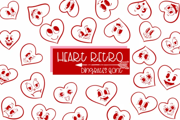 Heart Retro by Sirinart — Dingbats Font