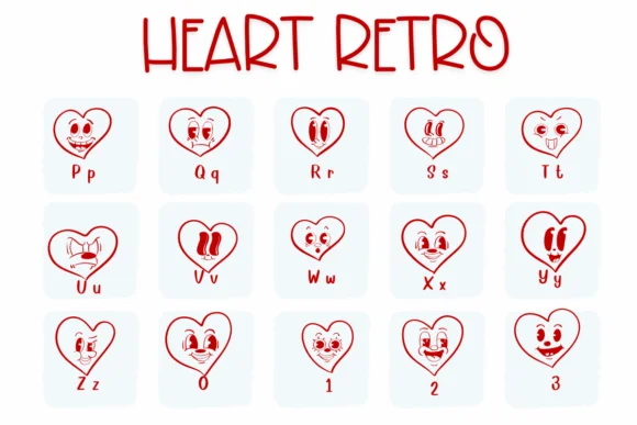 Heart Retro by Sirinart — Dingbats Font — thumbnail 3